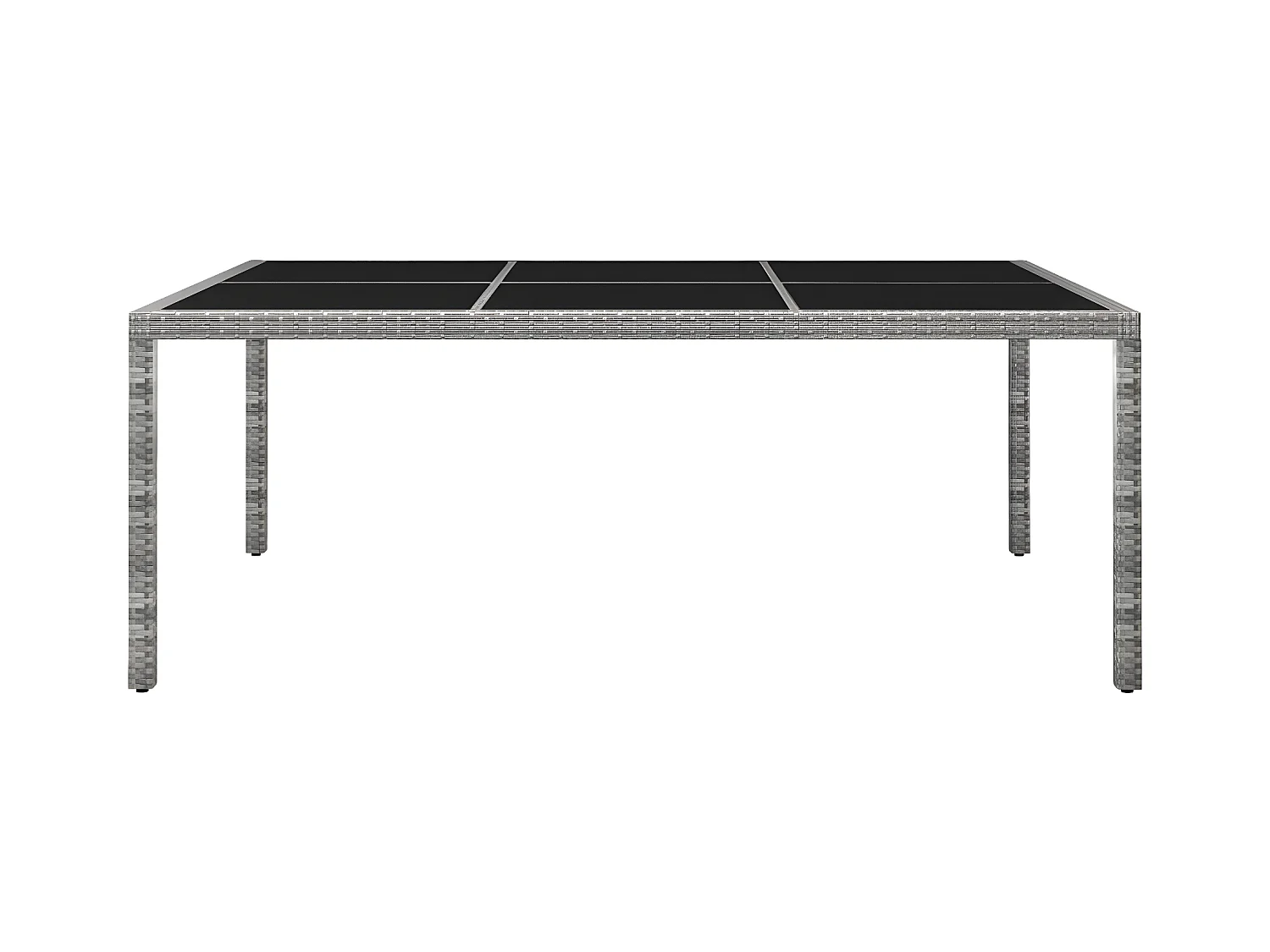 Ludovico  Table à manger d'extérieur Gris 200x150x74 cm Résine tressée