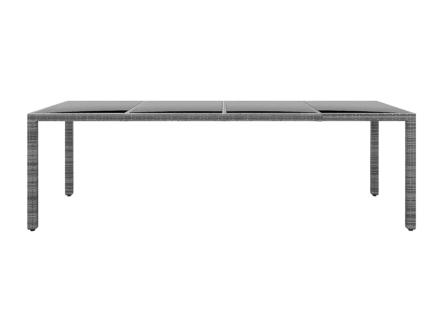 Gennevilliers  Gartentisch 250x100x75 cm Hartglas und Poly Rattan Grau