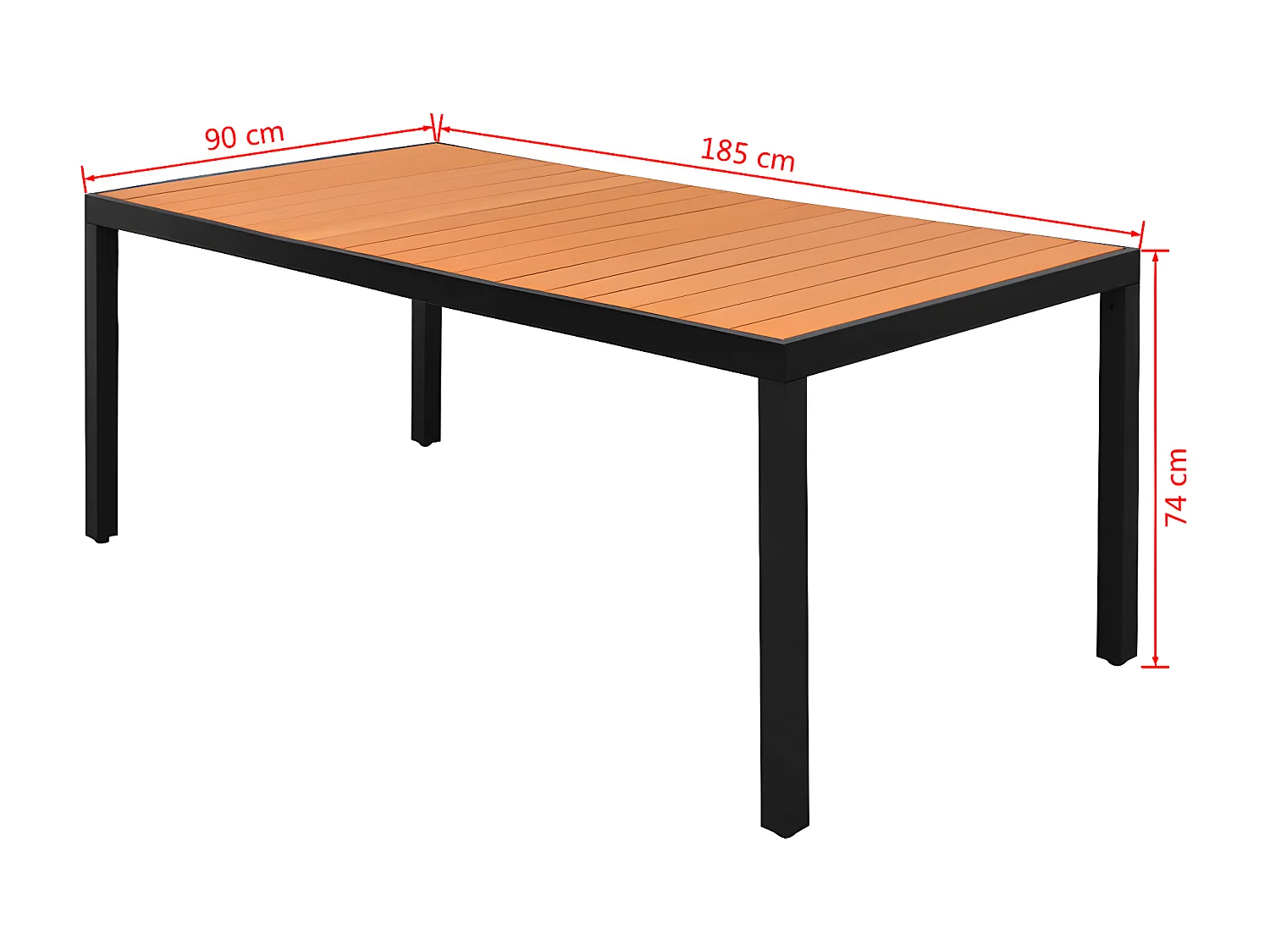 Valentin-Luc  Table de jardin Marron 185 x 90 x 74 cm Aluminium et WPC