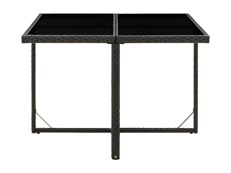 Cihangir  Tuintafel 109x107x74 cm poly rattan en glas zwart