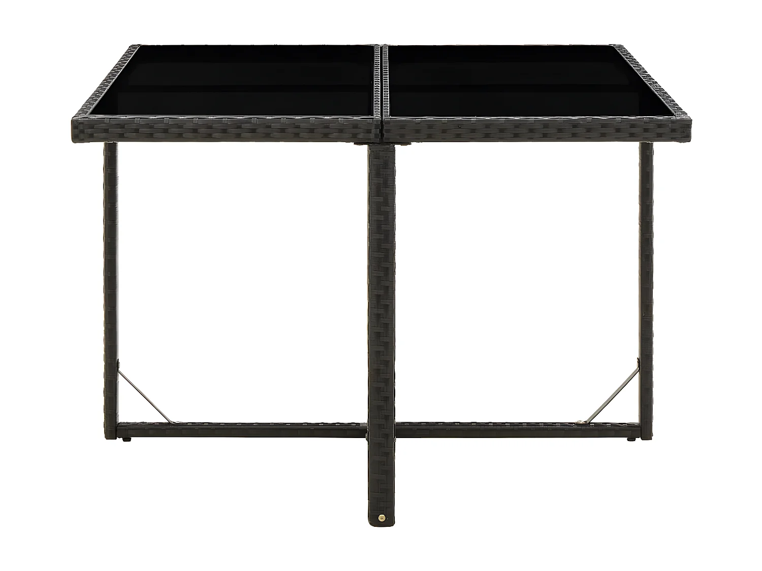 Cihangir  Tuintafel 109x107x74 cm poly rattan en glas zwart