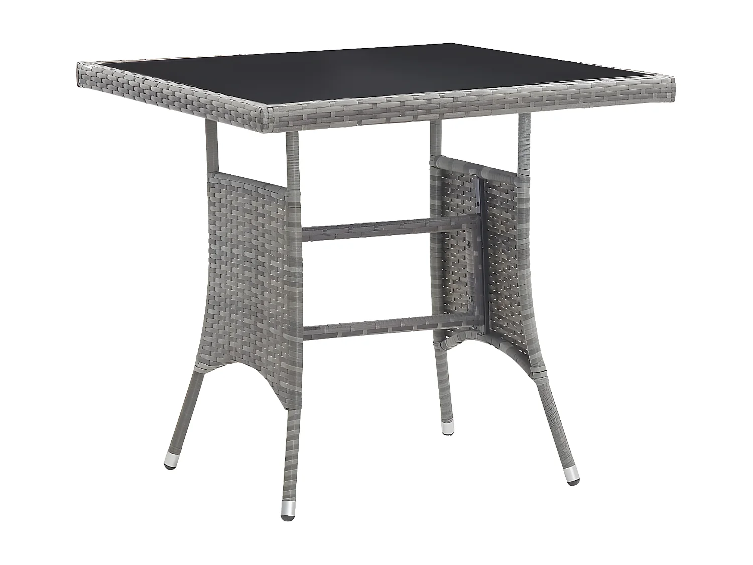 Eirik  Tuintafel 80x80x74 cm poly rattan grijs