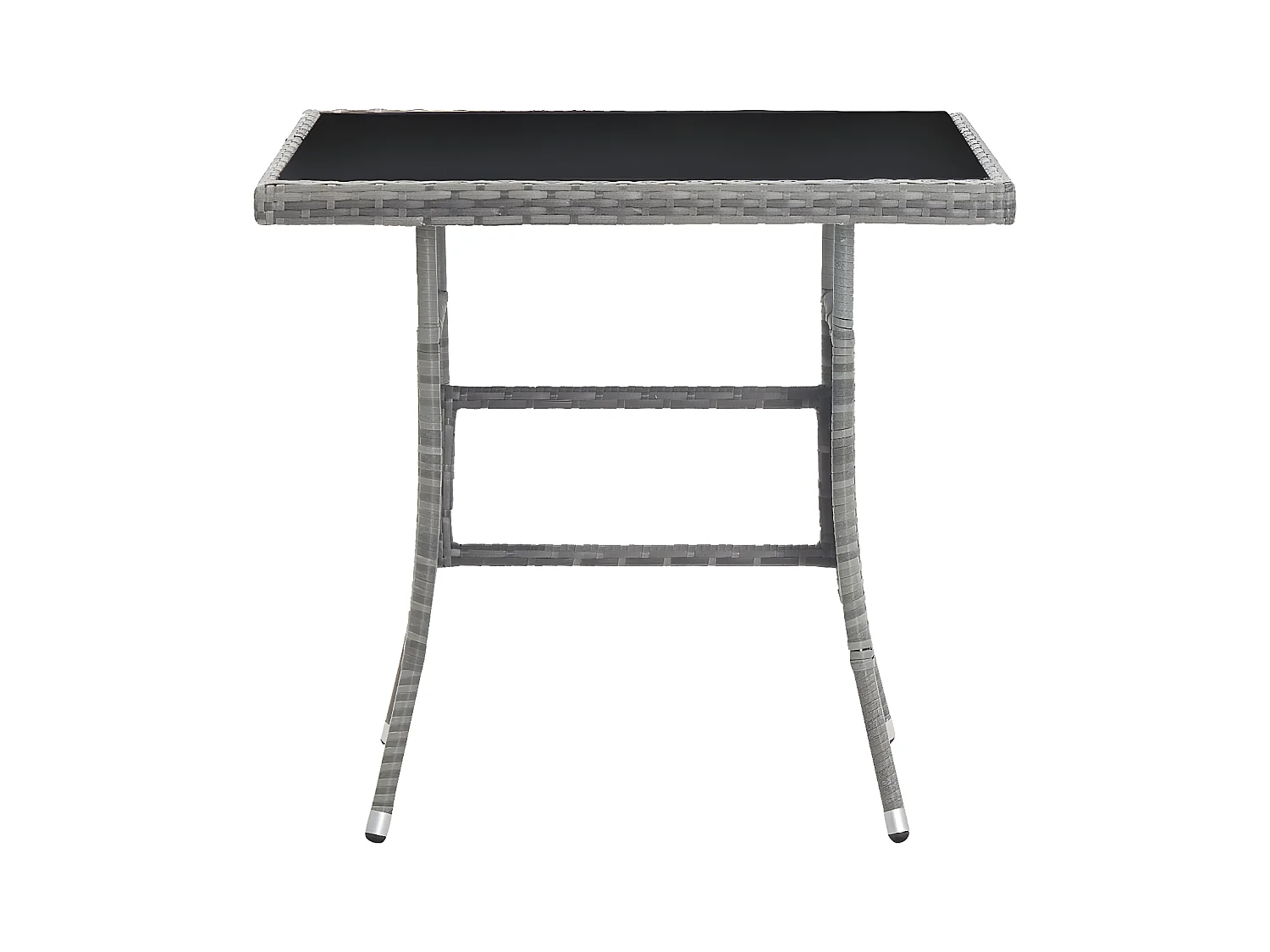 Eirik  Table de jardin gris 80x80x74 cm résine tressée