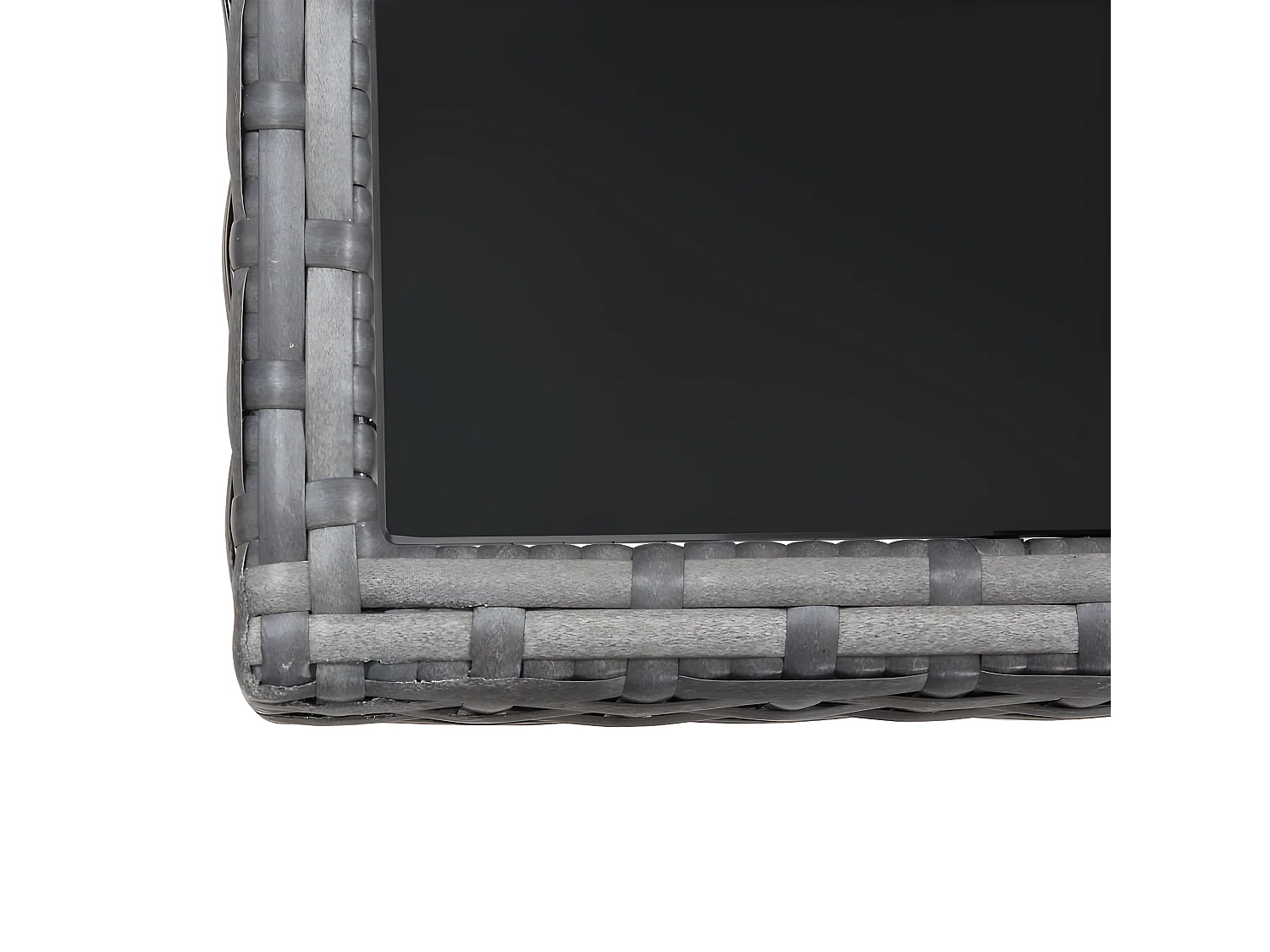 Eirik  Table de jardin gris 80x80x74 cm résine tressée