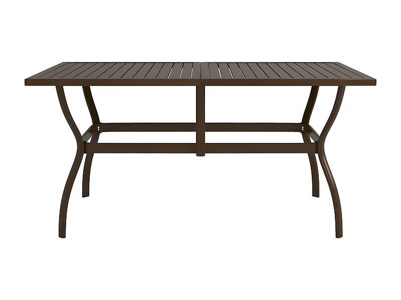 Finley  Mesa de jardín de acero marrón 140x80x72 cm