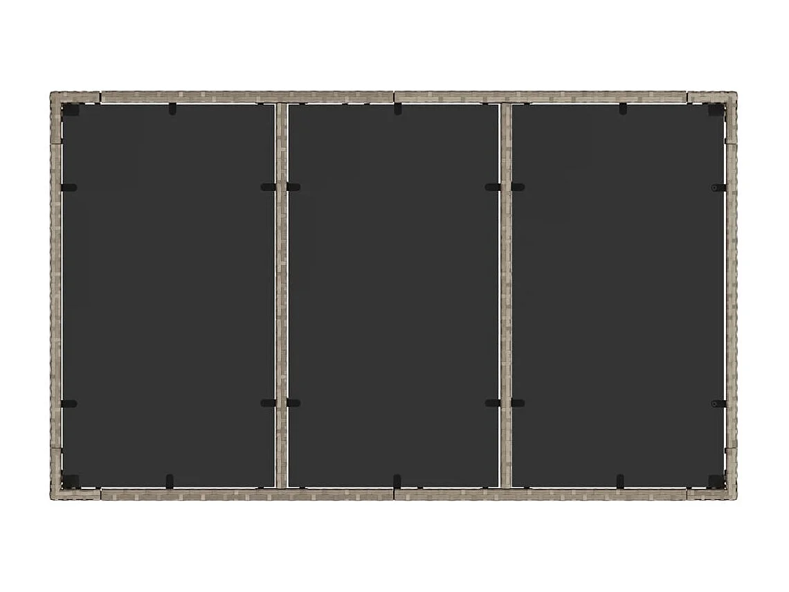 Giuseppe Luigi  Tuintafel met glazen blad 150x90x75 cm poly rattan lichtgrijs