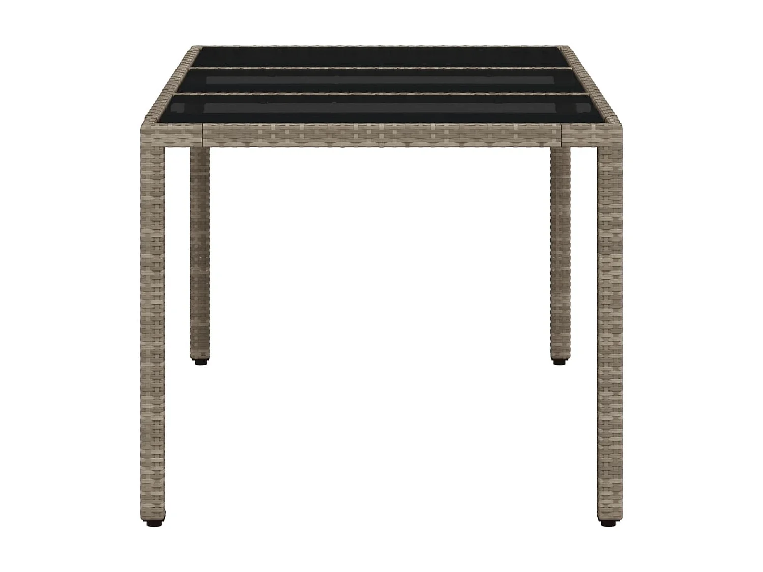 Giuseppe Luigi  Tuintafel met glazen blad 150x90x75 cm poly rattan lichtgrijs