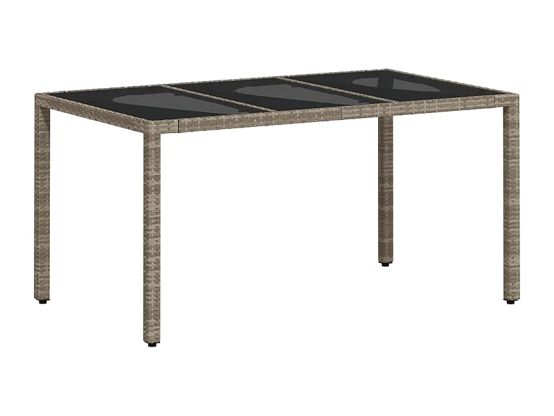 Giuseppe Luigi  Table de jardin dessus en verre gris clair résine tressée