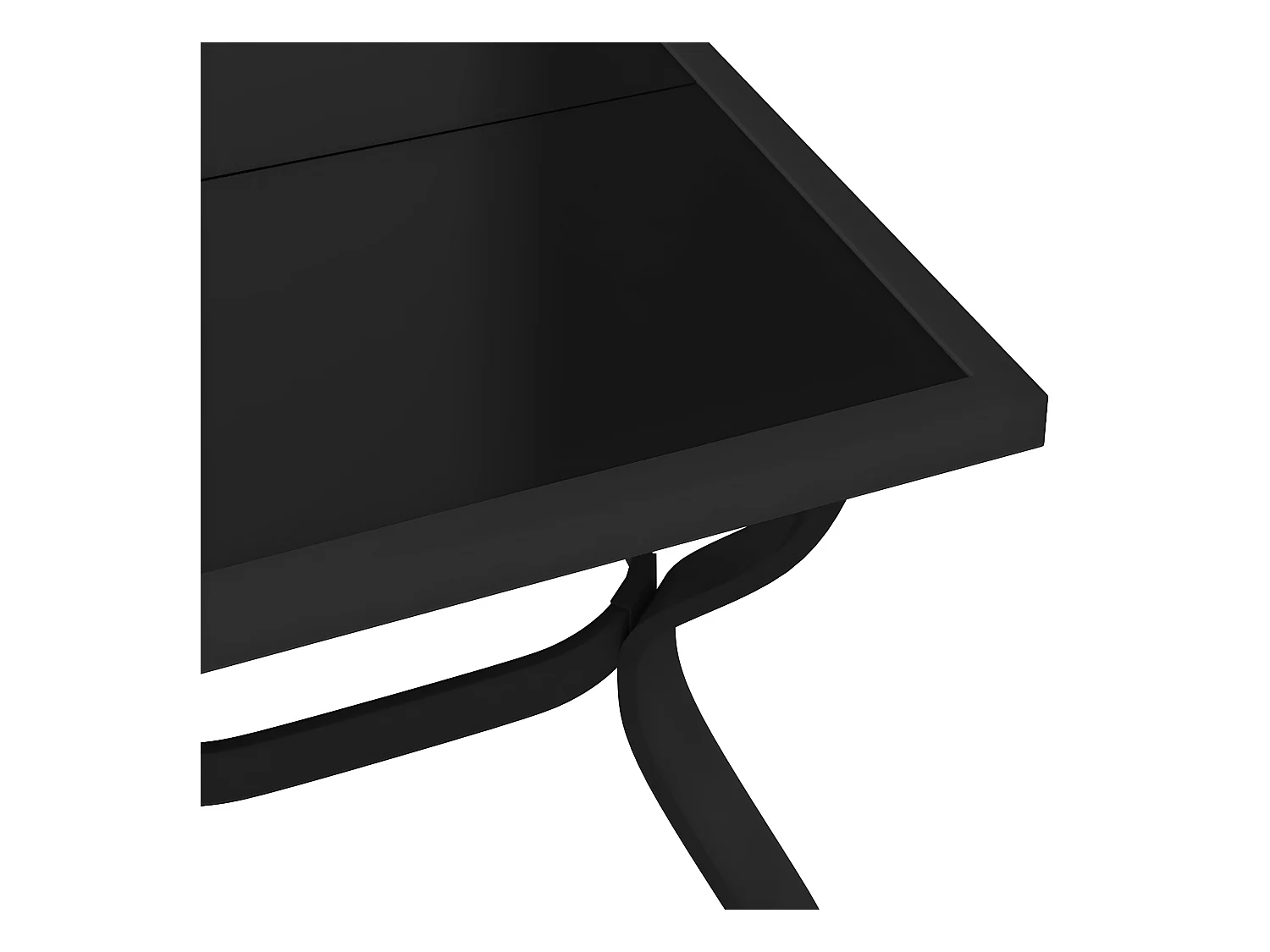 Eline  Table de jardin Noir 140x70x70 cm Acier et verre