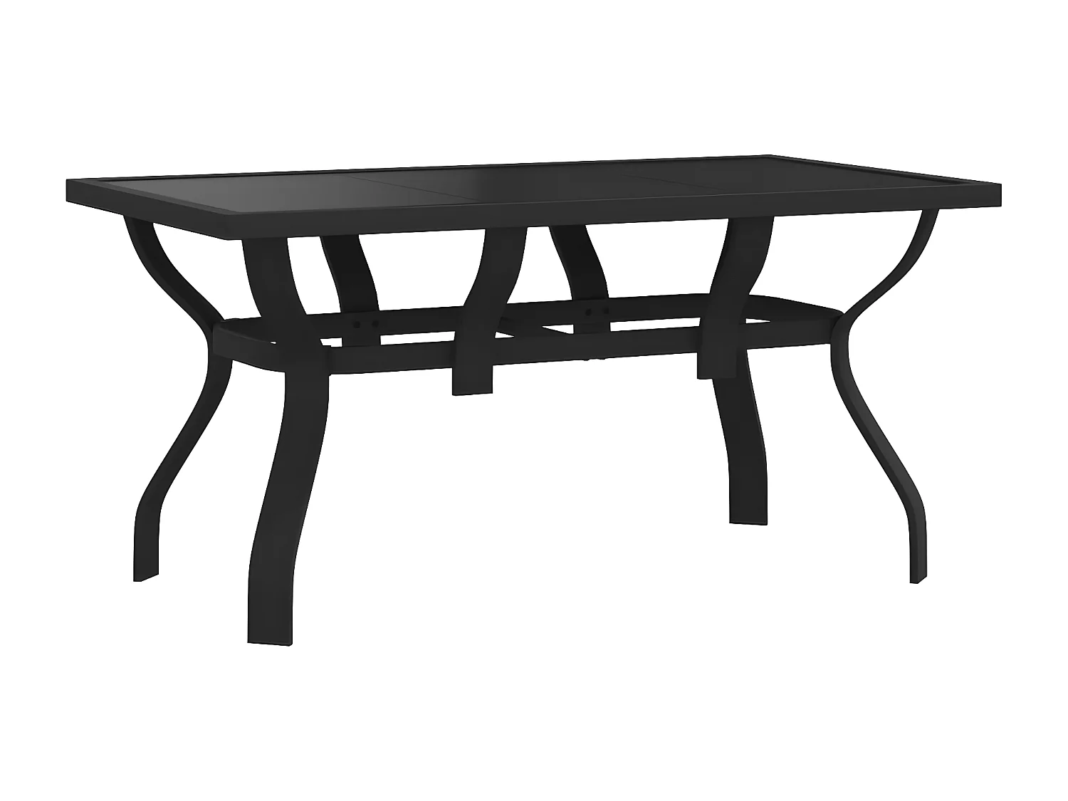 Eline  Table de jardin Noir 140x70x70 cm Acier et verre