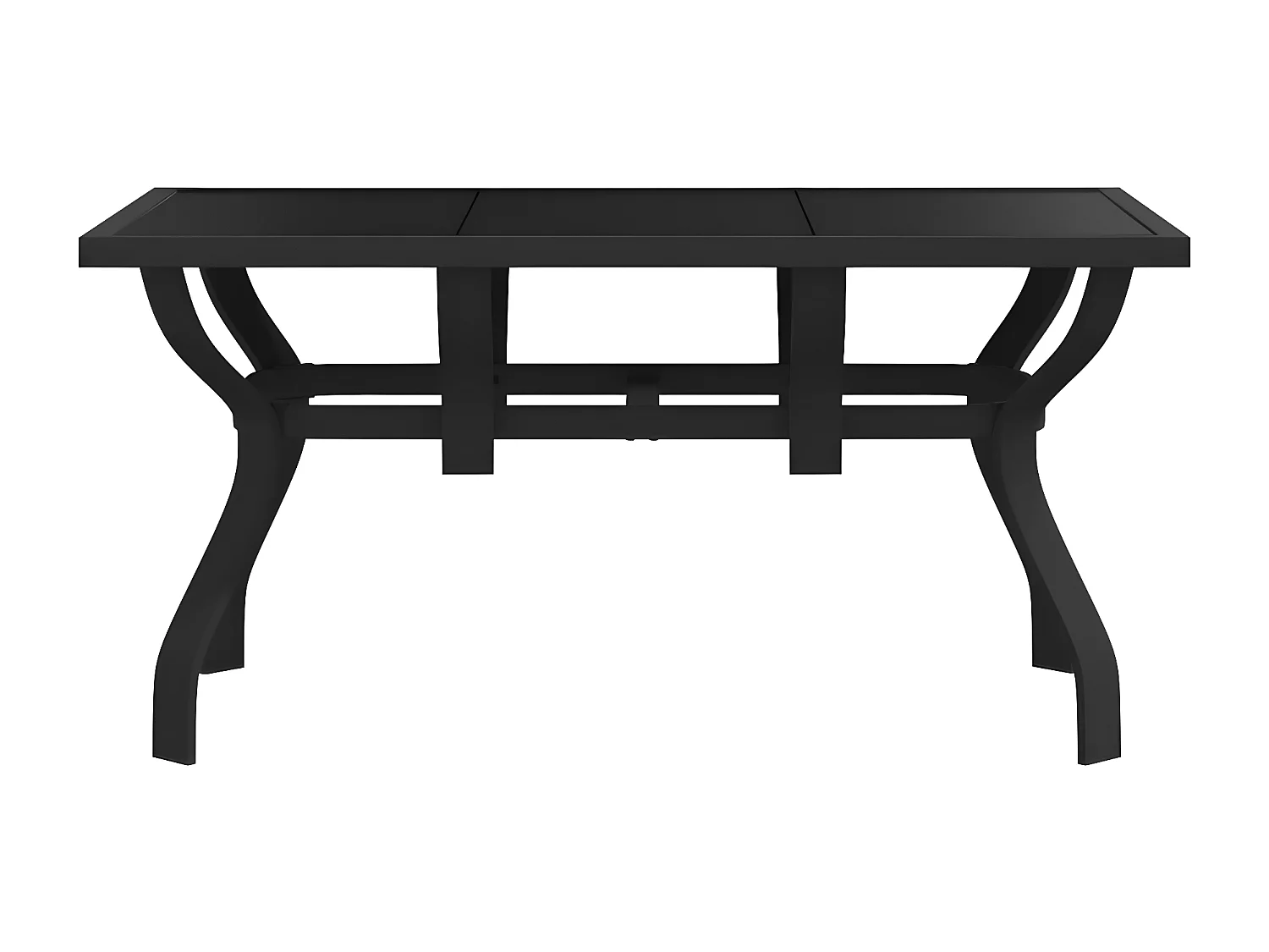 Eline  Table de jardin Noir 140x70x70 cm Acier et verre