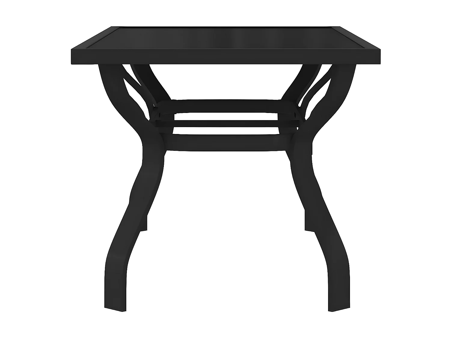 Eline  Table de jardin Noir 140x70x70 cm Acier et verre