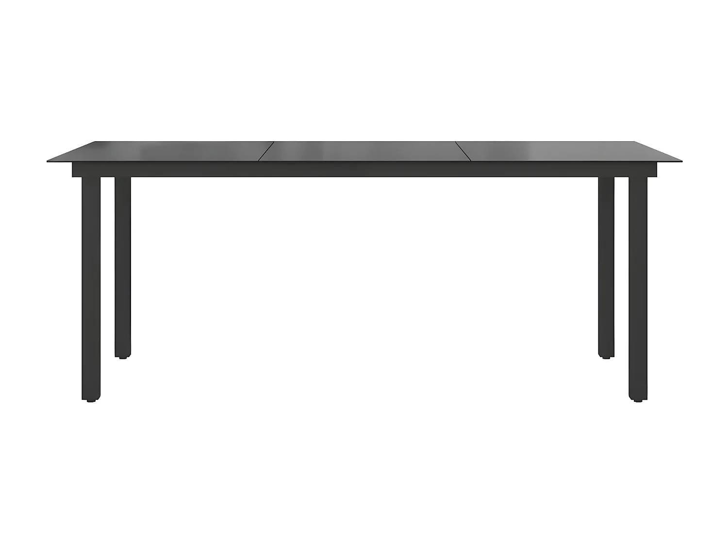 Xendel  Table de jardin Noir 190x90x74 cm Aluminium et verre