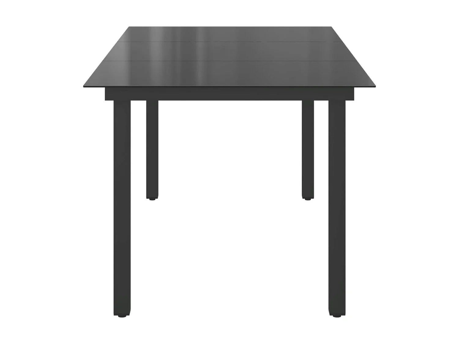 Xendel  Table de jardin Noir 190x90x74 cm Aluminium et verre