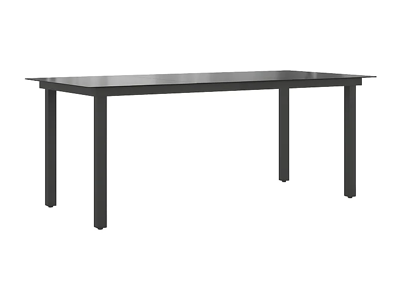 Xendel  Table de jardin Noir 190x90x74 cm Aluminium et verre