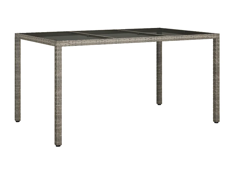 Harko  Tavolo Giardino 150x90x75cm Vetro Temperato e Polyrattan Grigio