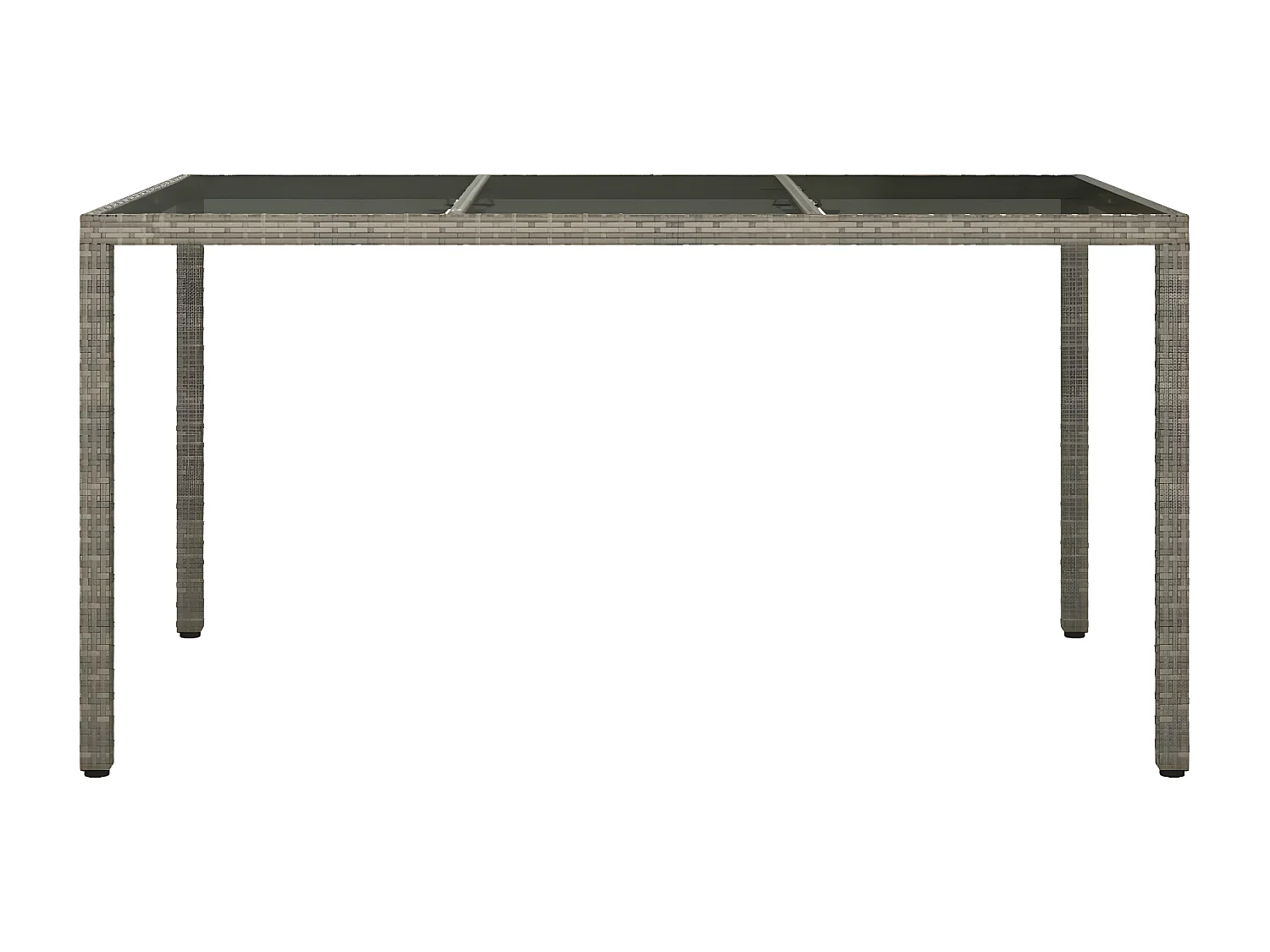 Harko  Tavolo Giardino 150x90x75cm Vetro Temperato e Polyrattan Grigio