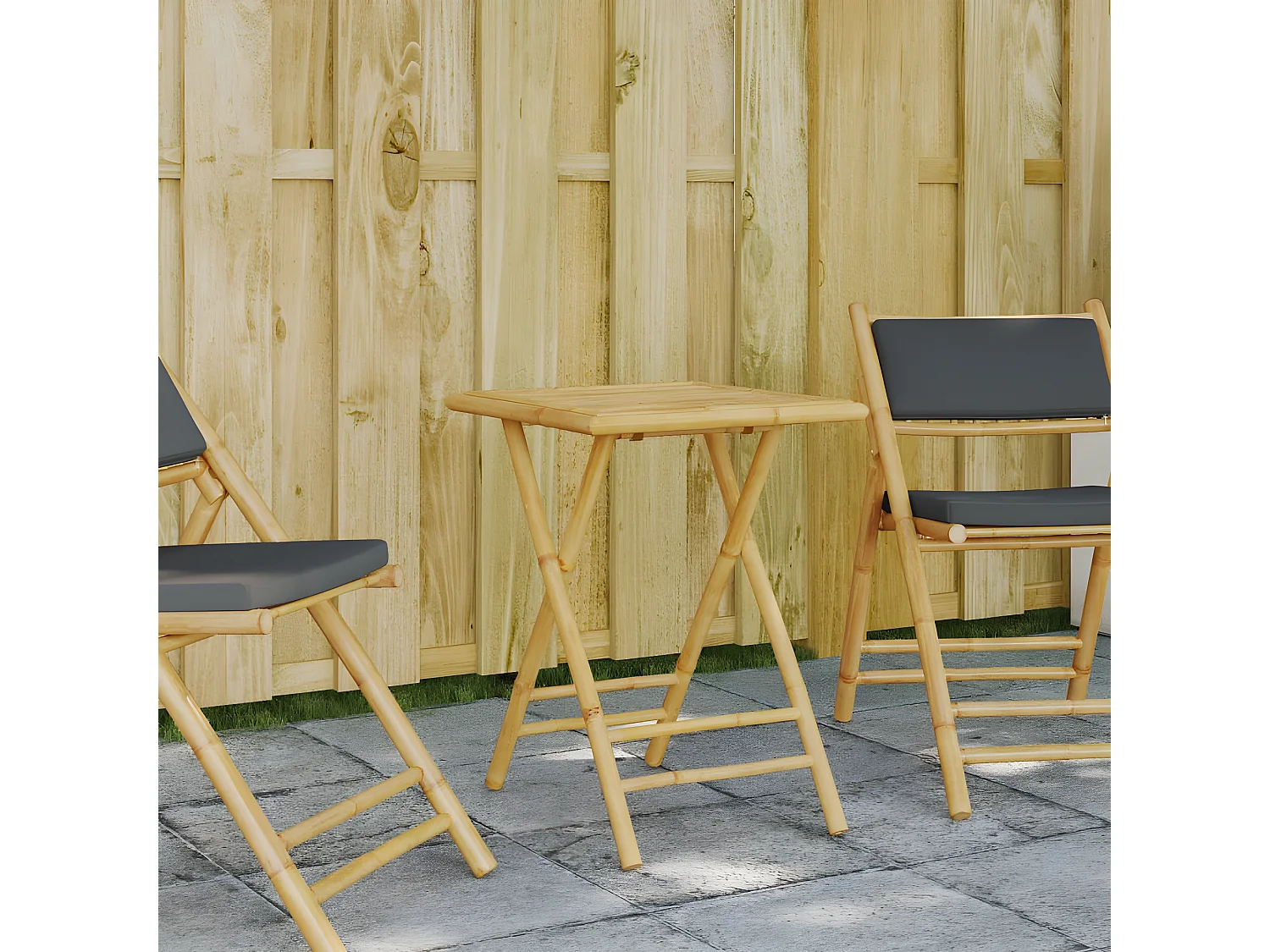 Marie-Thérèse  Table de jardin pliable 55x55x75 cm bambou