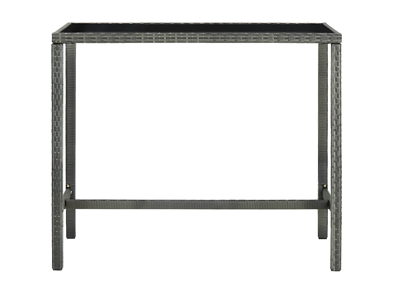 Orren  Garten-Bartisch Grau 130x60x110 cm Poly Rattan und Glas