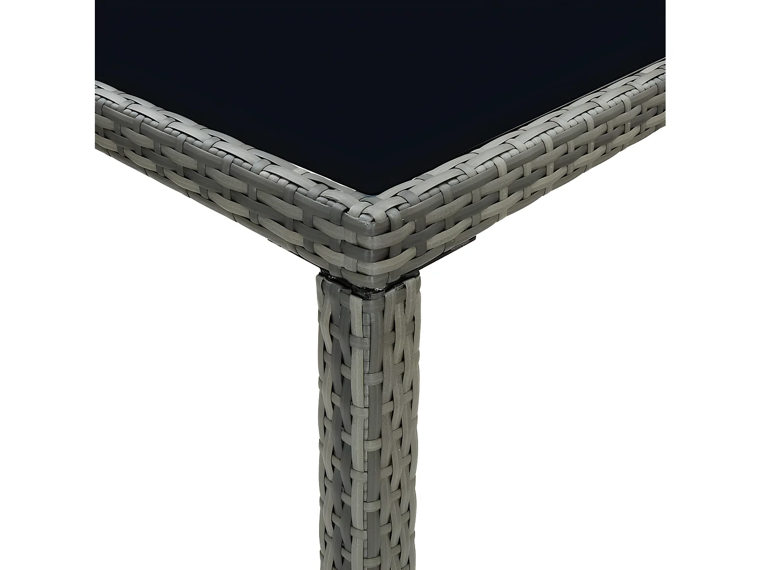 Orren  Garten-Bartisch Grau 130x60x110 cm Poly Rattan und Glas