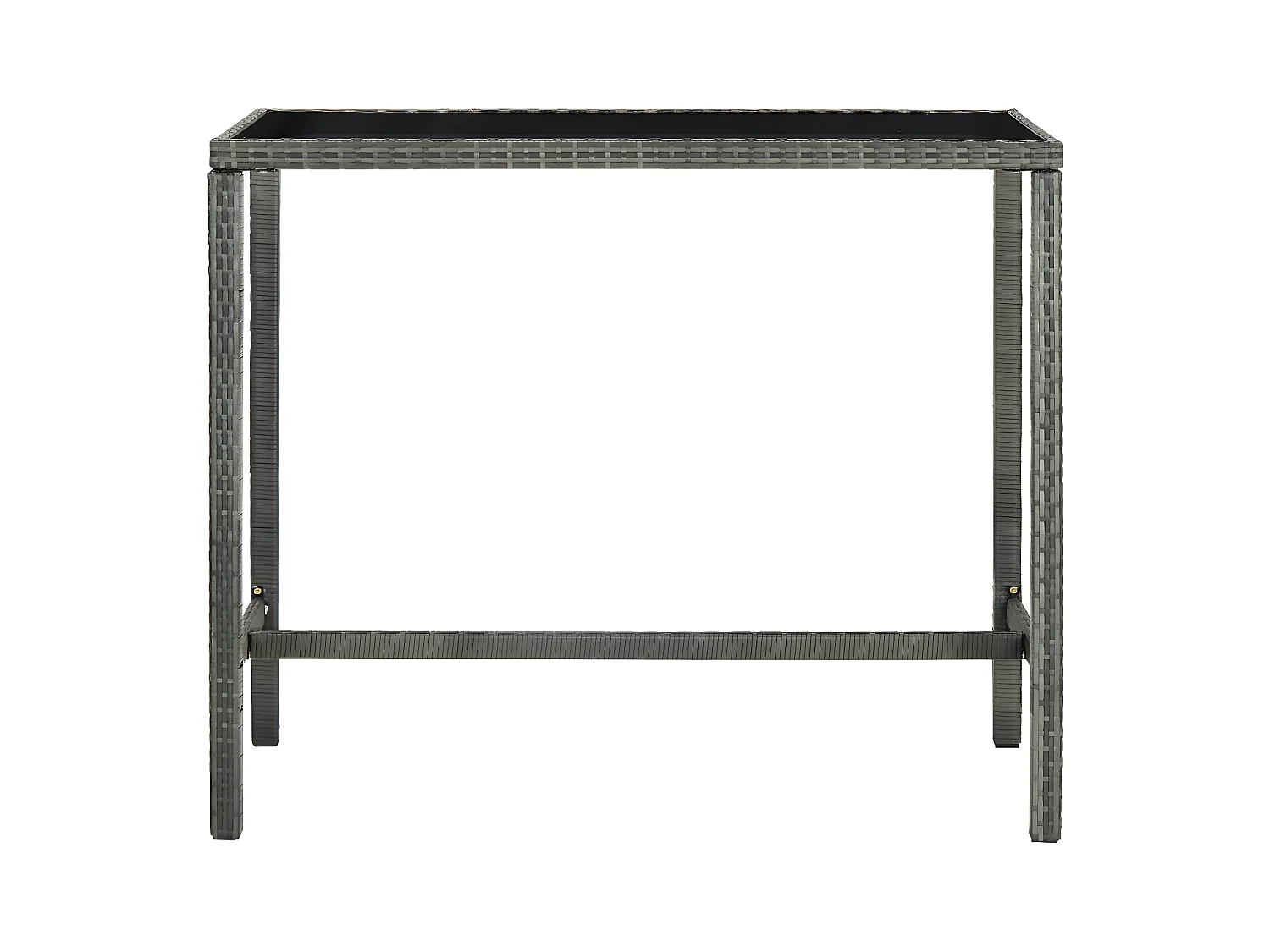 Orren  Table bar de jardin Gris 130x60x110 cm Résine tressée et verre