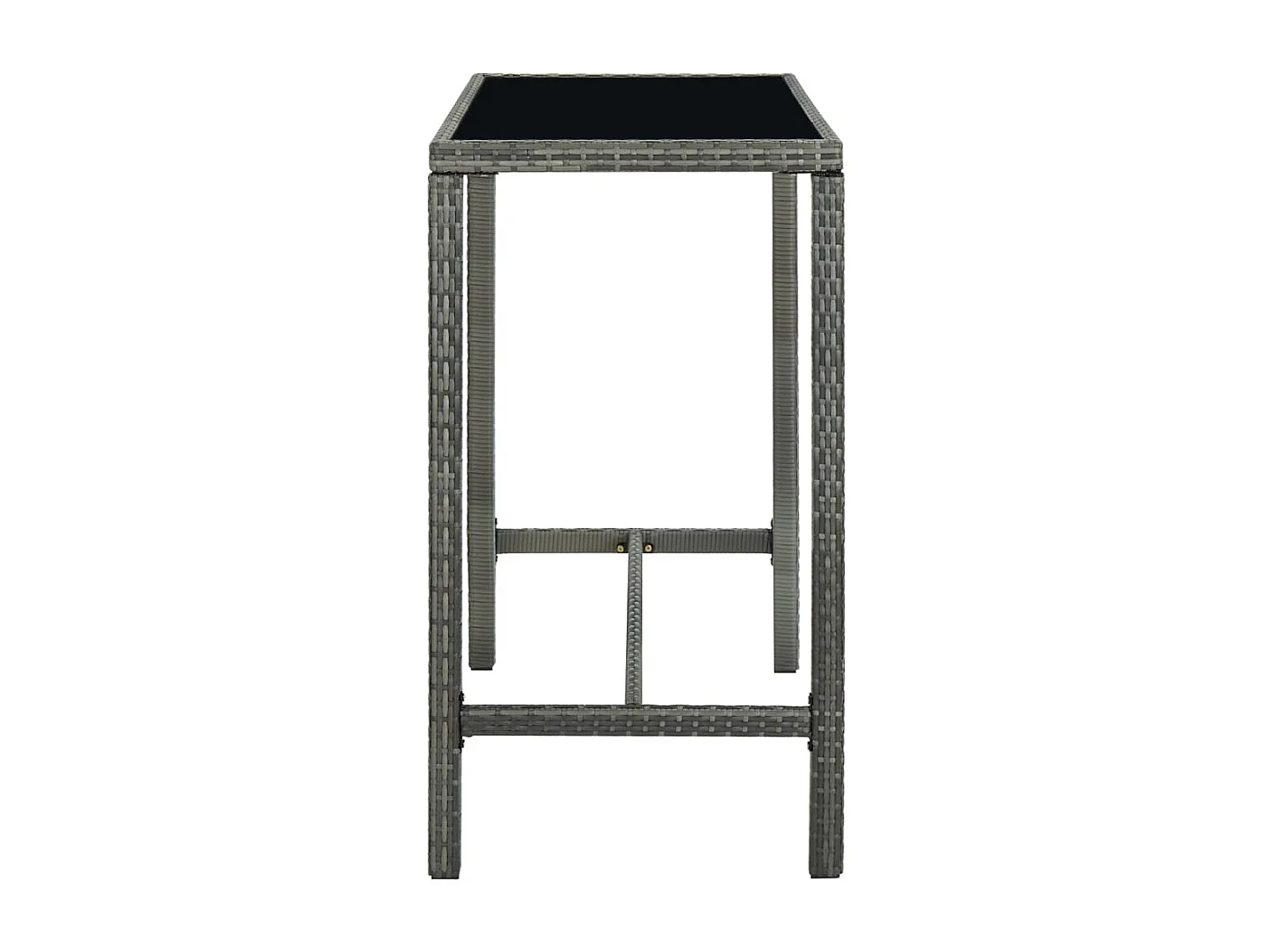 Orren  Table bar de jardin Gris 130x60x110 cm Résine tressée et verre