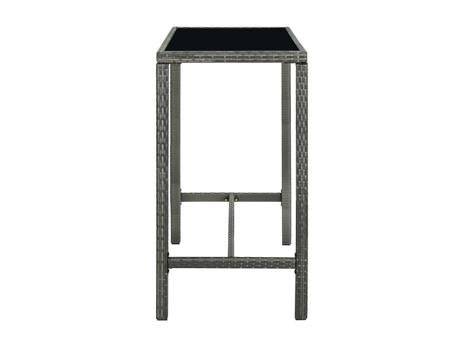 Orren  Table bar de jardin Gris 130x60x110 cm Résine tressée et verre
