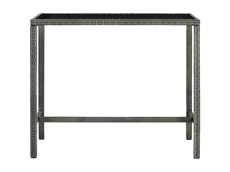 Orren  Tuinbartafel 130x60x110 cm poly rattan en glas grijs