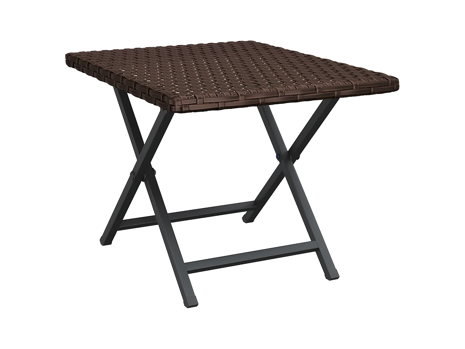 Sullivan  Table pliable marron 45x35x32 cm résine tressée