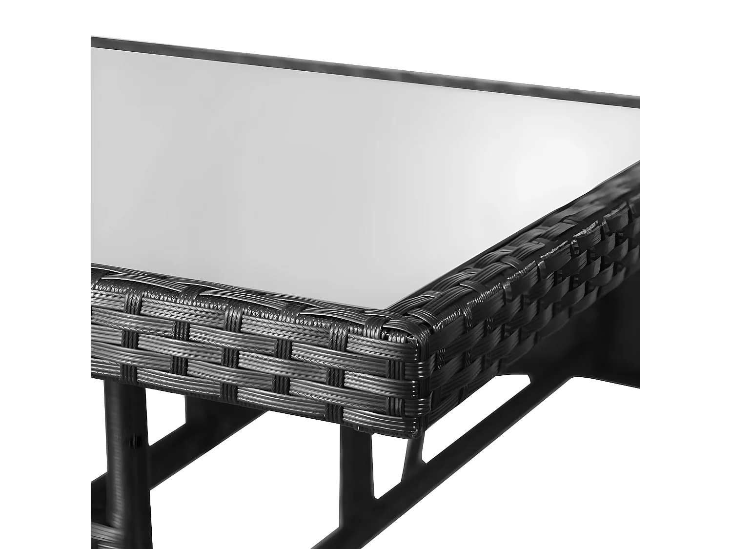 Arlenya  Tuintafel 80x80x74 cm poly rattan zwart