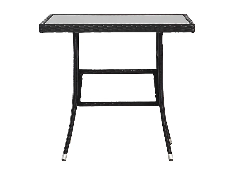 Arlenya  Table de jardin Noir 80x80x74 cm Résine tressée