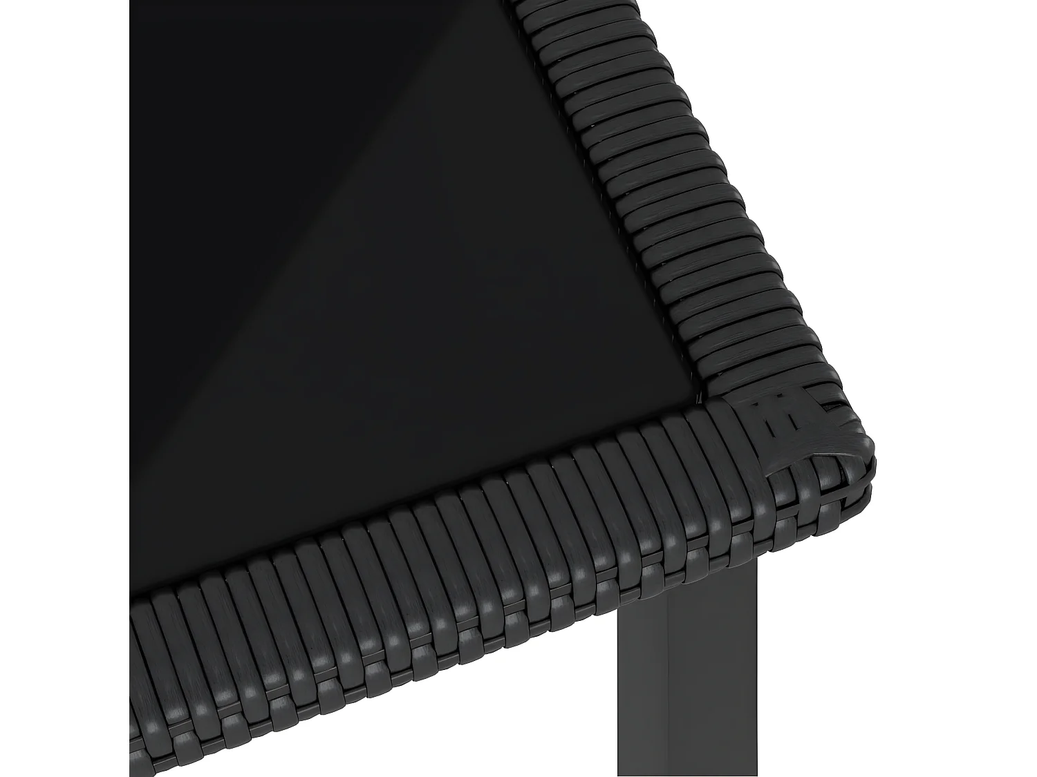 Natalie Hope  Table à dîner de jardin Noir 180x70x73 cm Résine tressée