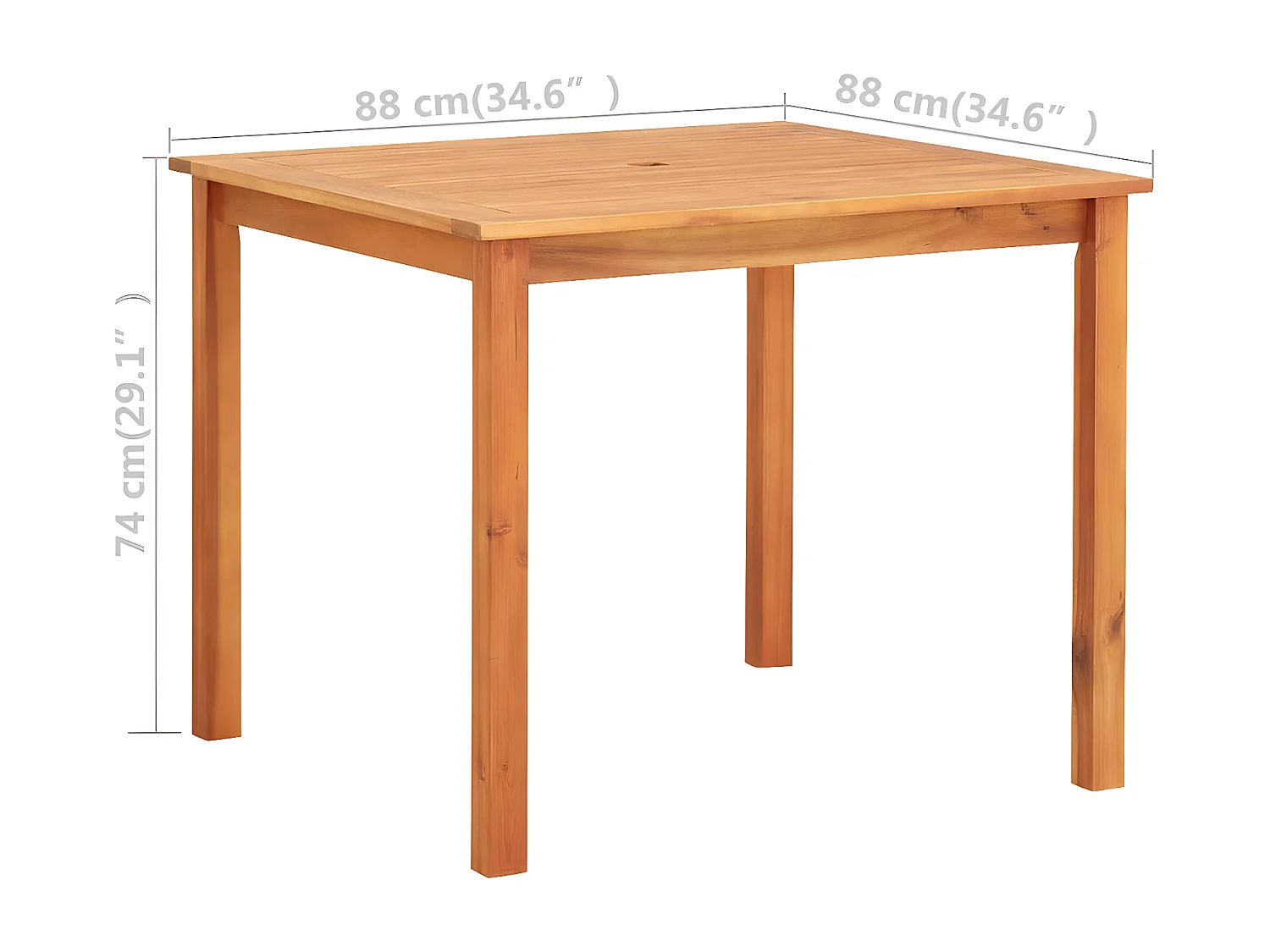 Eser  Tuintafel 88x88x74 cm massief acaciahout