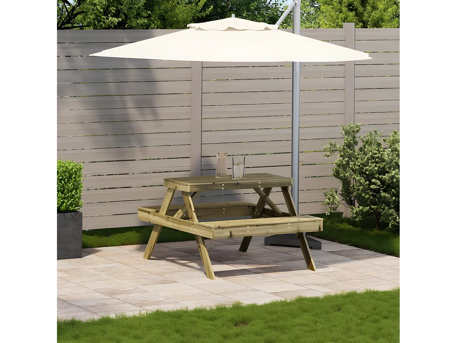 Frekja  Picknicktafel 105x134x75 cm geïmpregneerd grenenhout