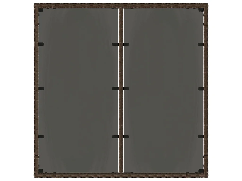 Michiel  Tuintafel met glazen blad 90x90x75 cm poly rattan bruin