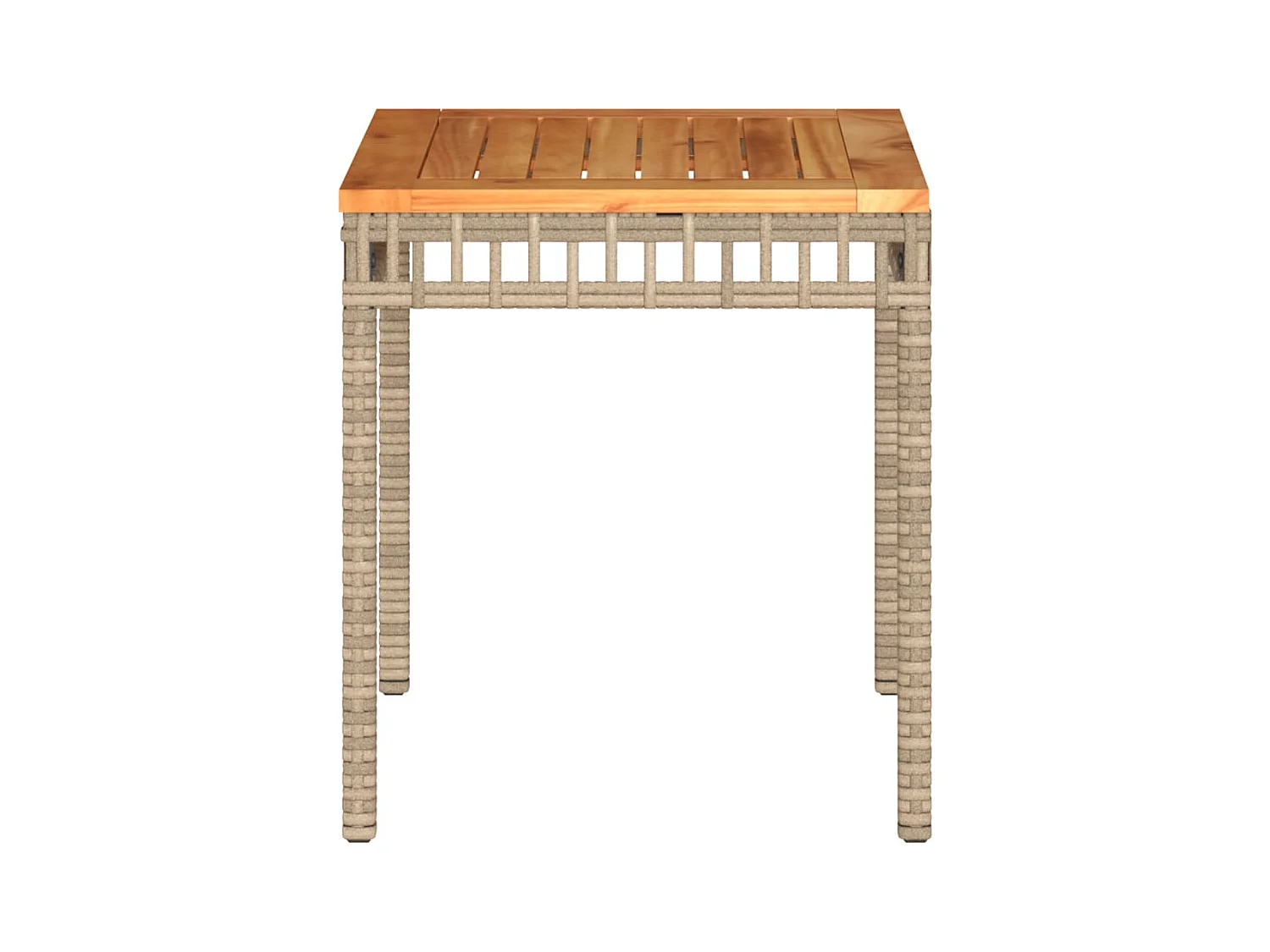 Ilaena  Table de jardin mélange beige 38x38x42 cm rotin et bois acacia