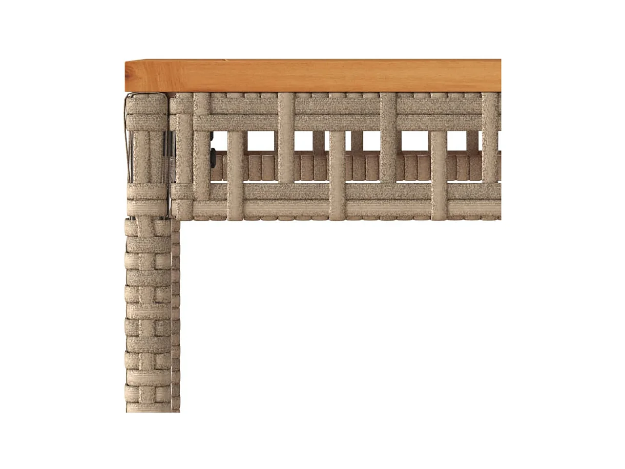 Ilaena  Table de jardin mélange beige 38x38x42 cm rotin et bois acacia