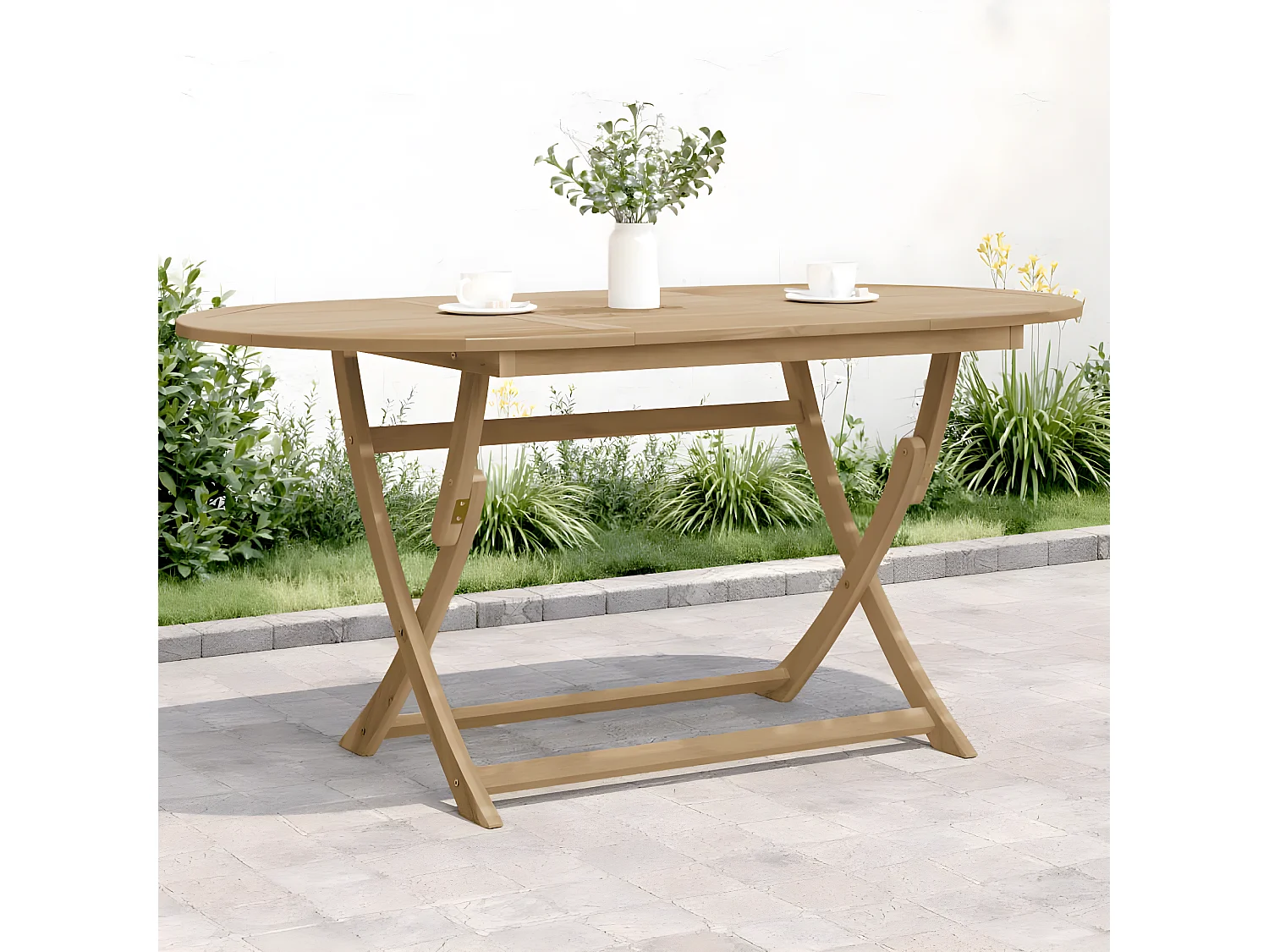Celronor  Table pliable de jardin 160x85x75 cm bois d'acacia solide