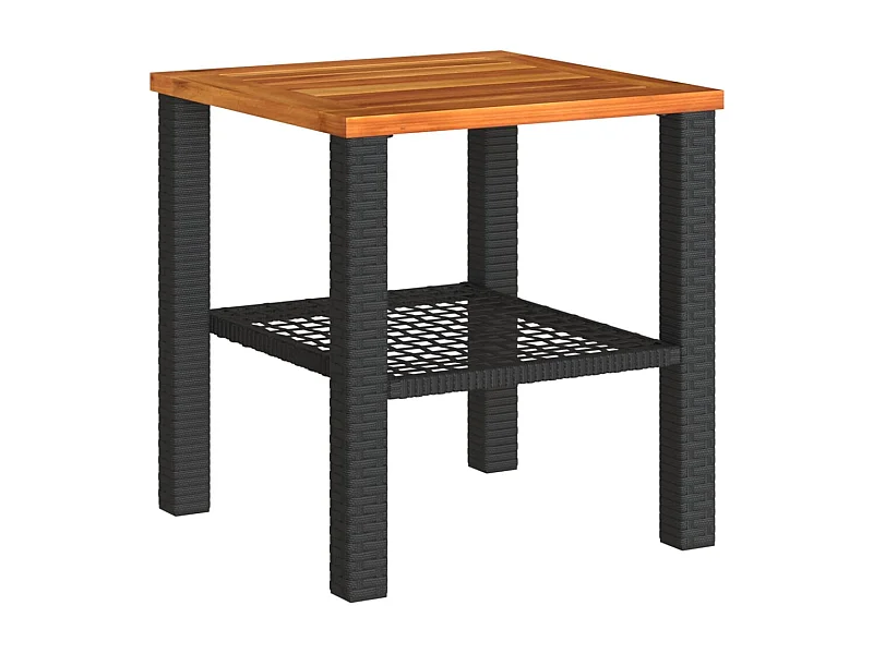 Centreville  Tuintafel 40x40x42 cm poly rattan en acaciahout zwart