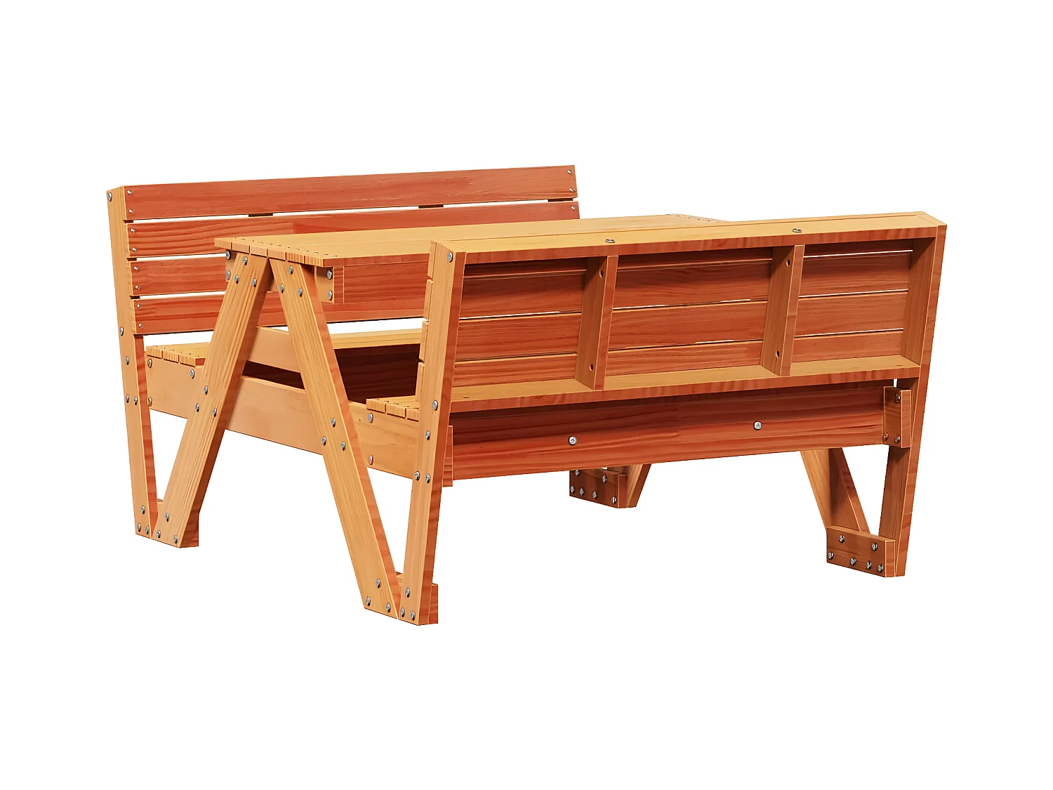 Velmi  Table de pique-nique pour enfants cire marron bois massif pin