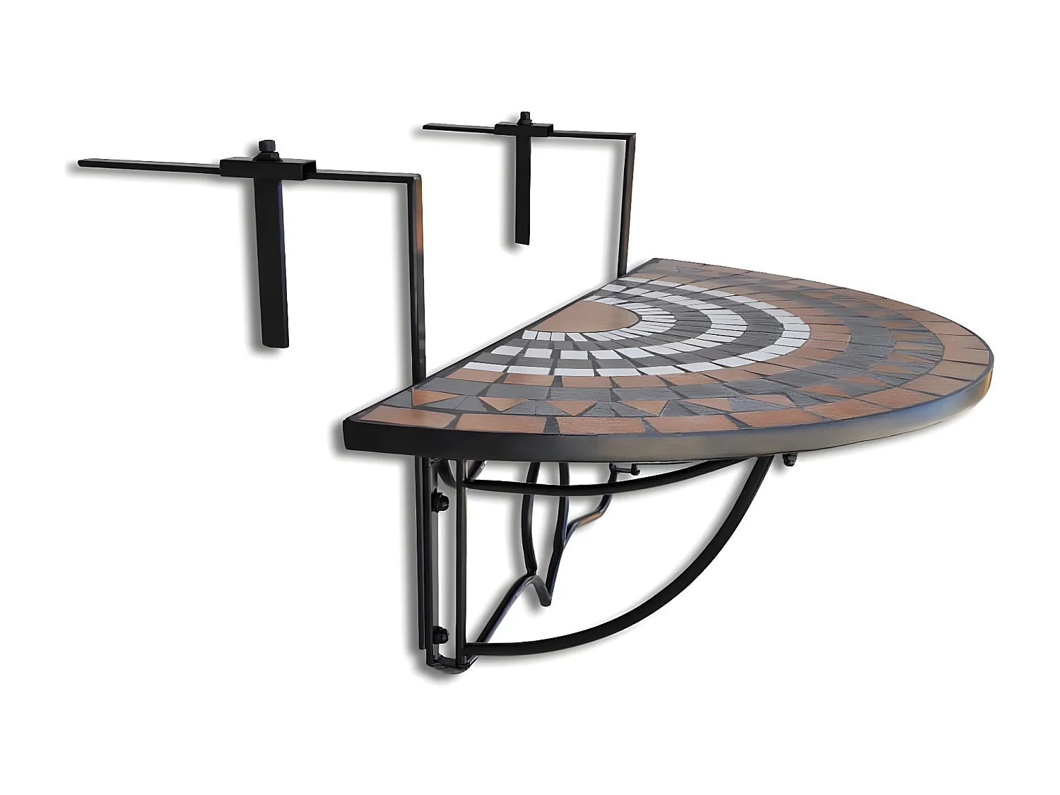 Tove Marie  Balkonhängetisch Mosaik Terracotta und Weiß