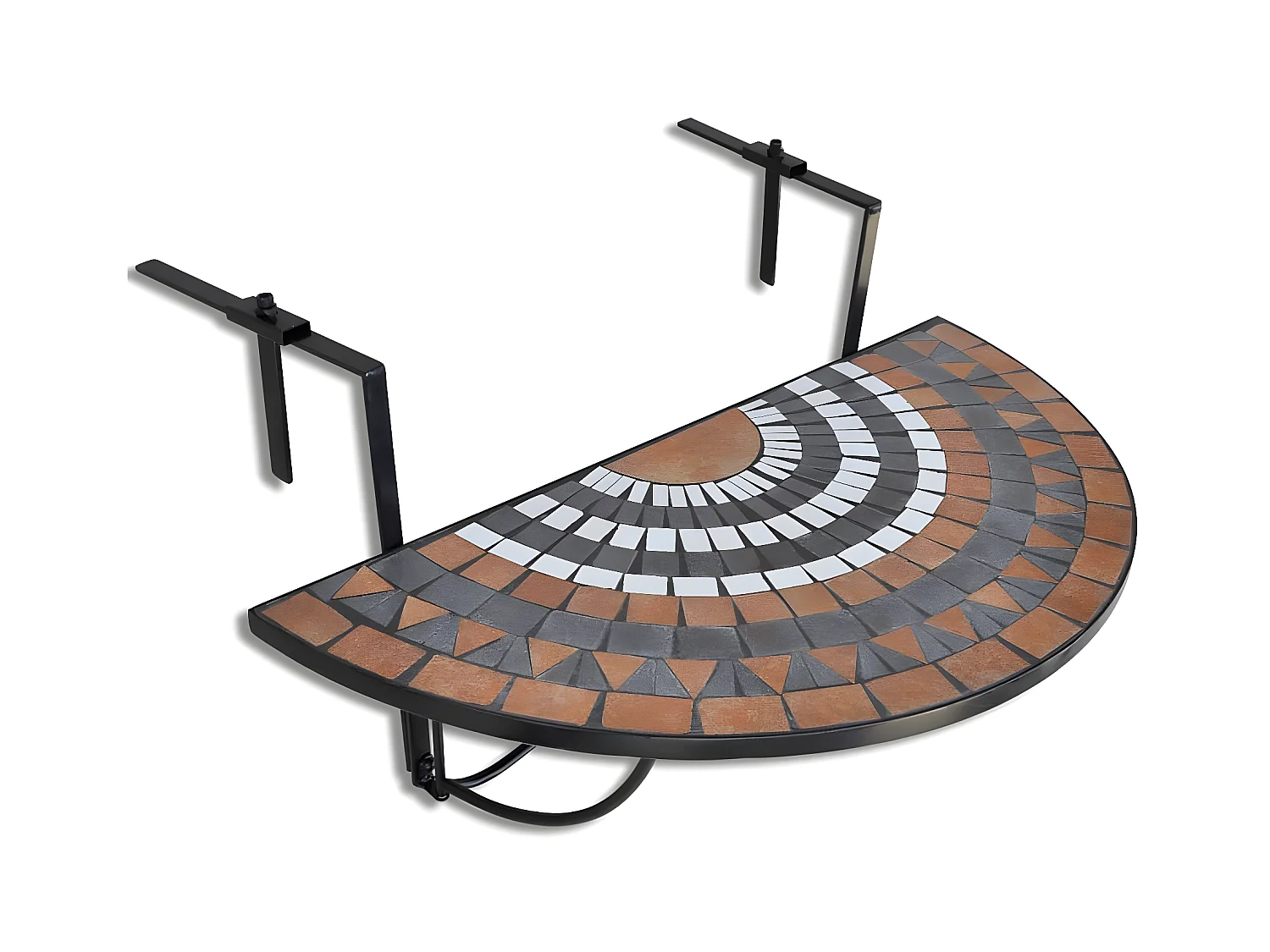 Tove Marie  Table suspendue de balcon Terre cuite et blanc Mosaïque
