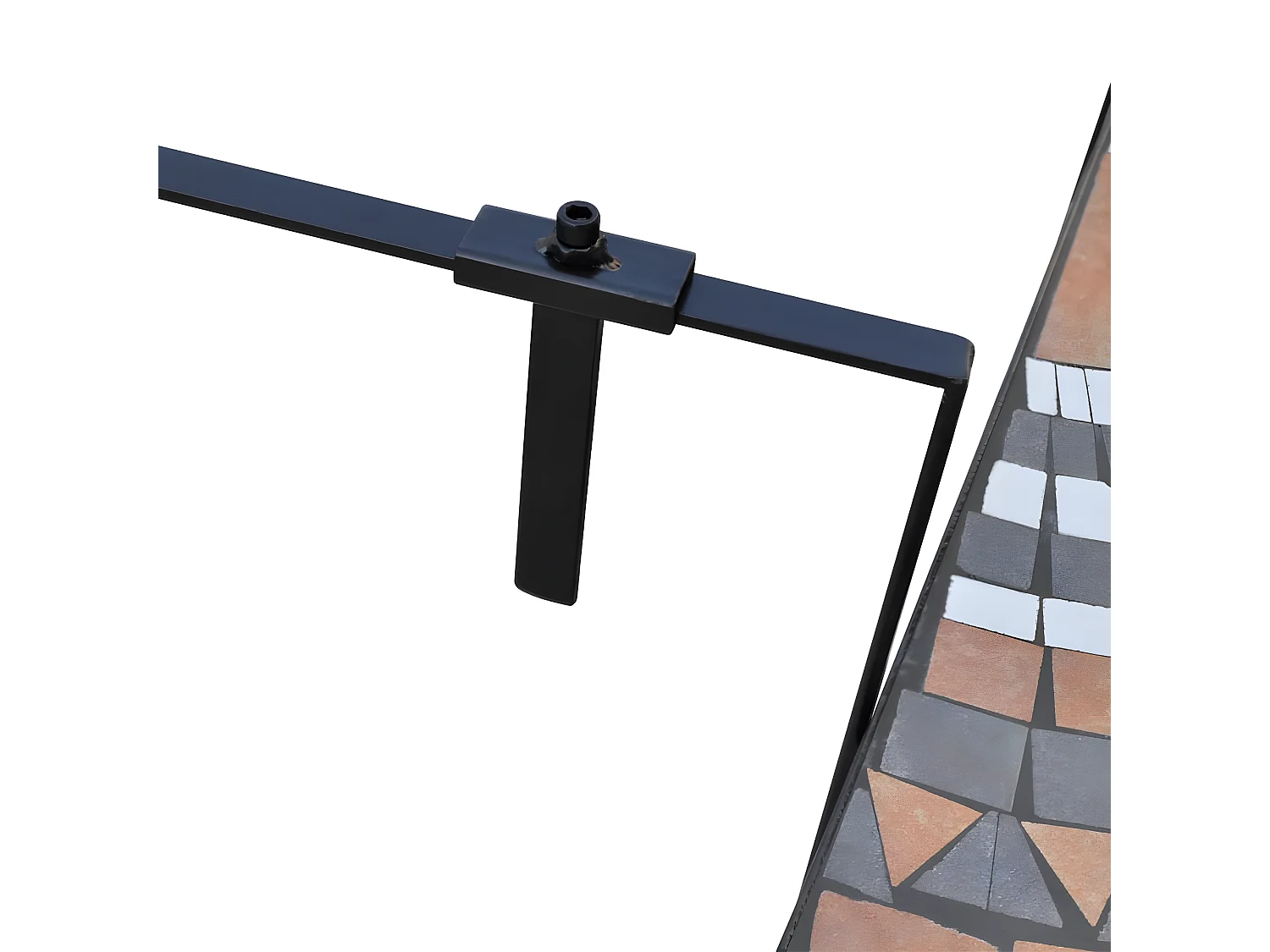 Tove Marie  Balkontafel hangend mozaïek terracottakleurig en wit