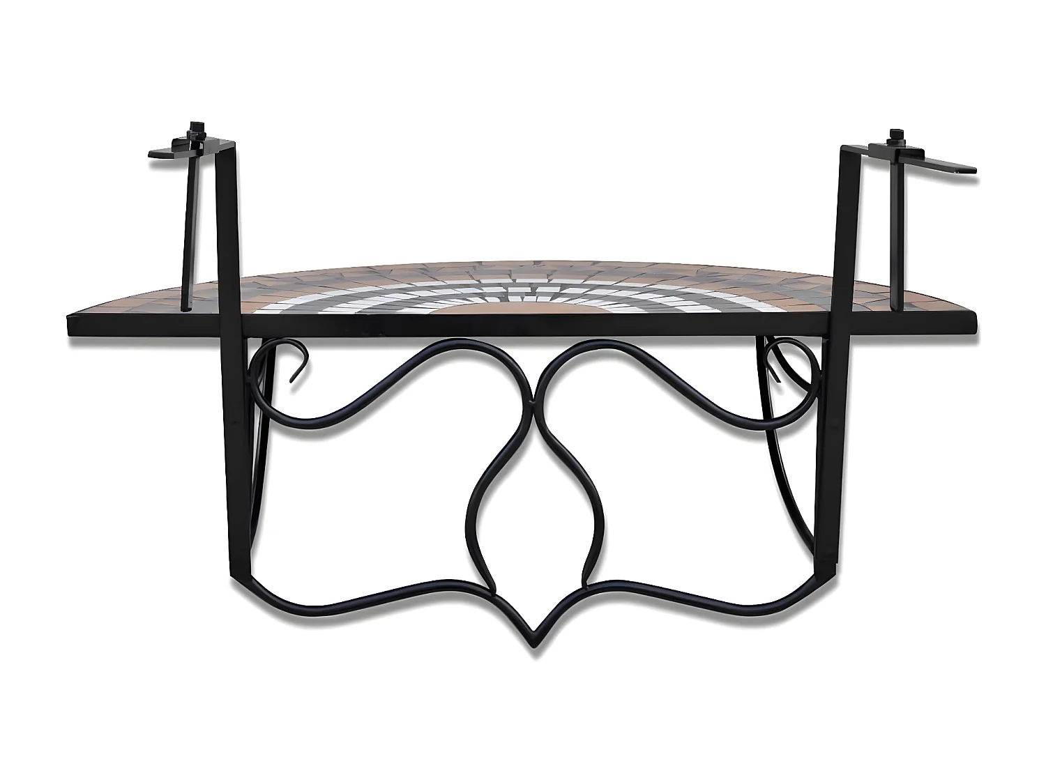 Tove Marie  Balkontafel hangend mozaïek terracottakleurig en wit