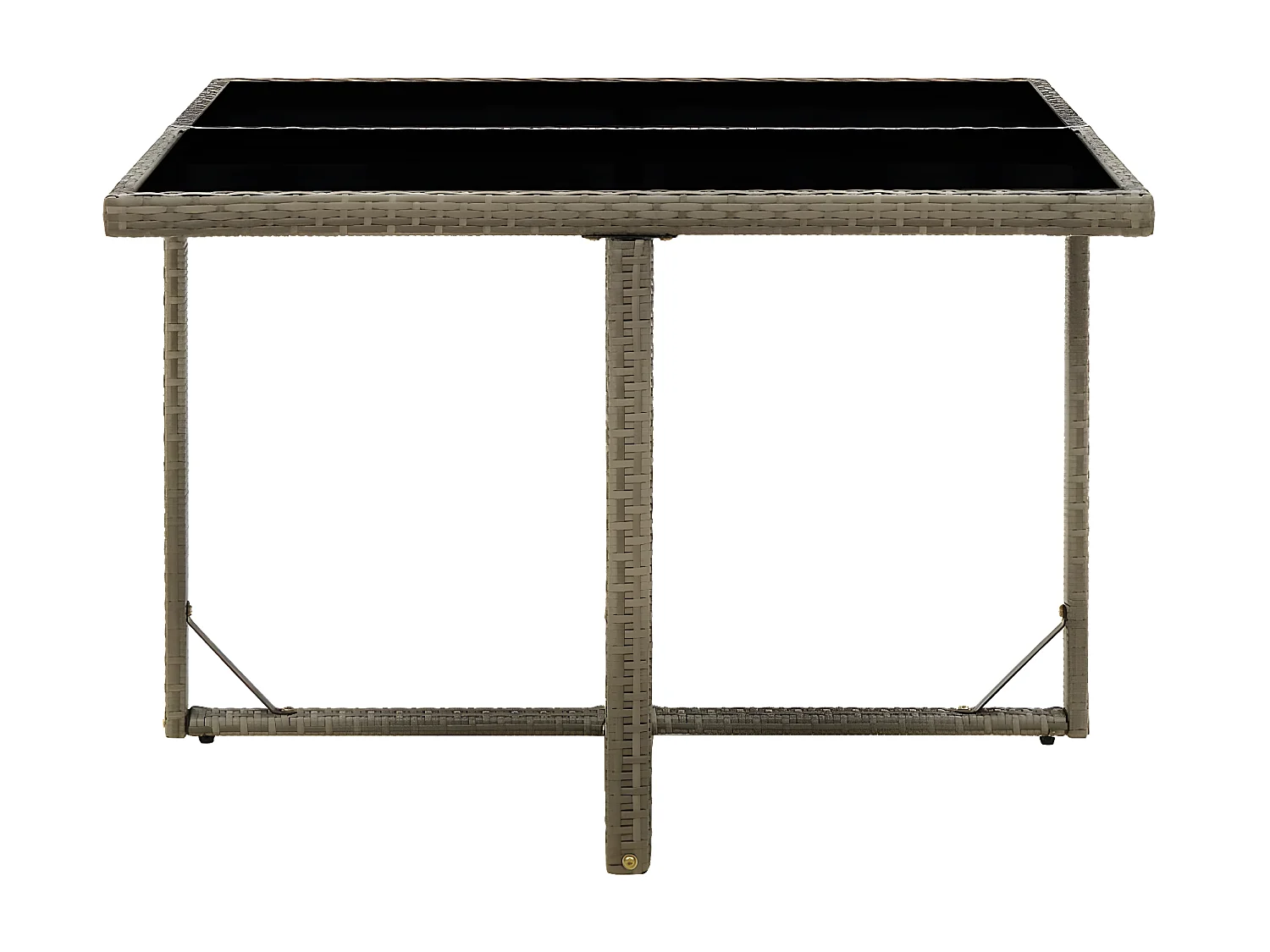 Cihangir  Tuintafel 109x107x74 cm poly rattan en glas grijs