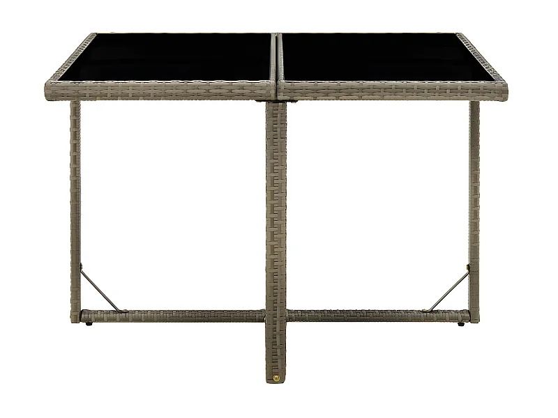 Cihangir  Tuintafel 109x107x74 cm poly rattan en glas grijs