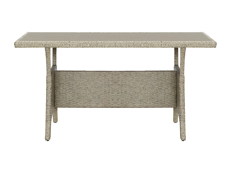 Prolenta Premium -  Tavolo da Giardino Grigio 130x70x66 cm in Polyrattan
