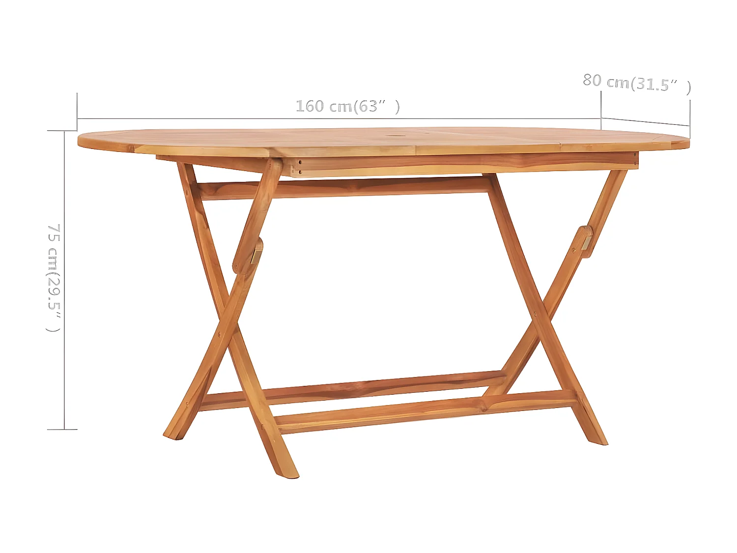 Garden Furniture -  Table pliable de jardin 160x80x75 cm Bois de teck solide