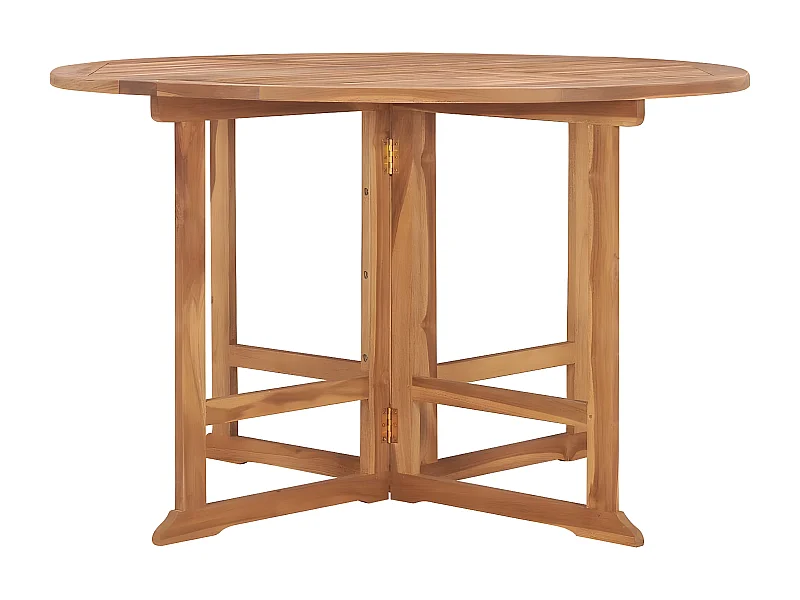 Cobleskill  Mesa de comedor de jardín plegable teca maciza Ø110x75 cm