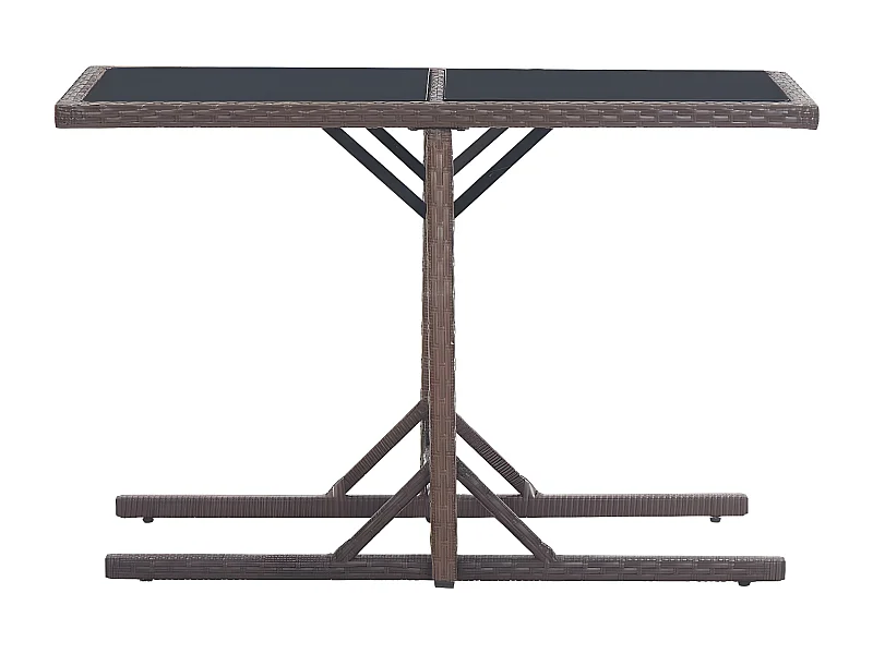 Drumsna  Tuintafel 110x53x72 cm glas en poly rattan bruin